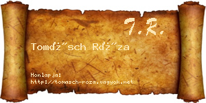 Tomásch Róza névjegykártya